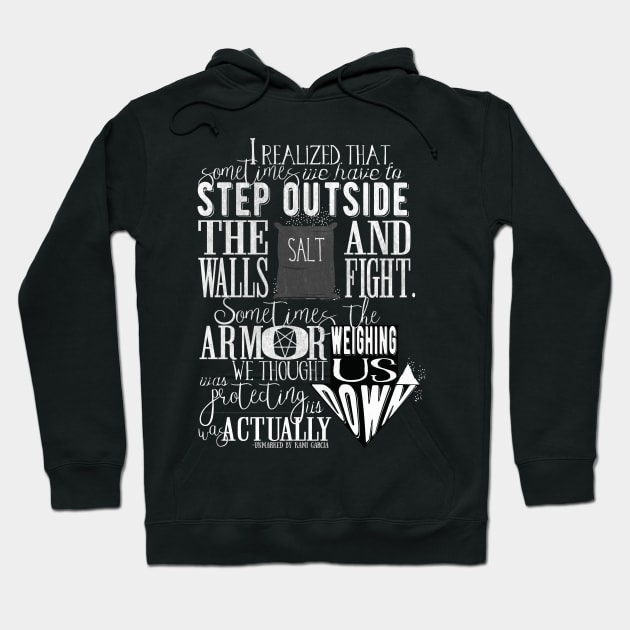 Unmarked - Step Outside The Walls and Fight Hoodie by eviebookish